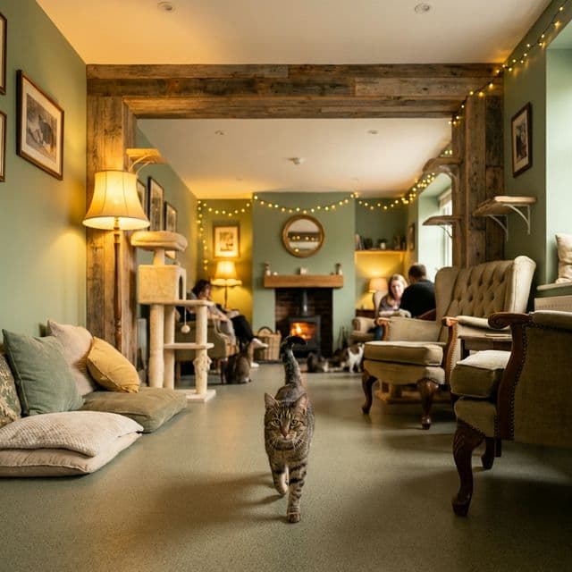 Cat cafe interior