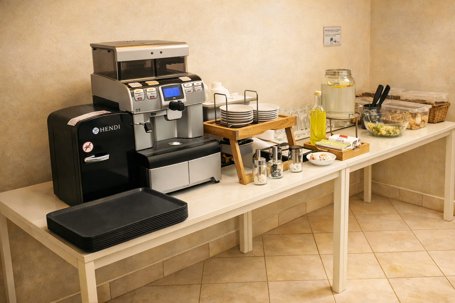 Coffee and tea self-serve station